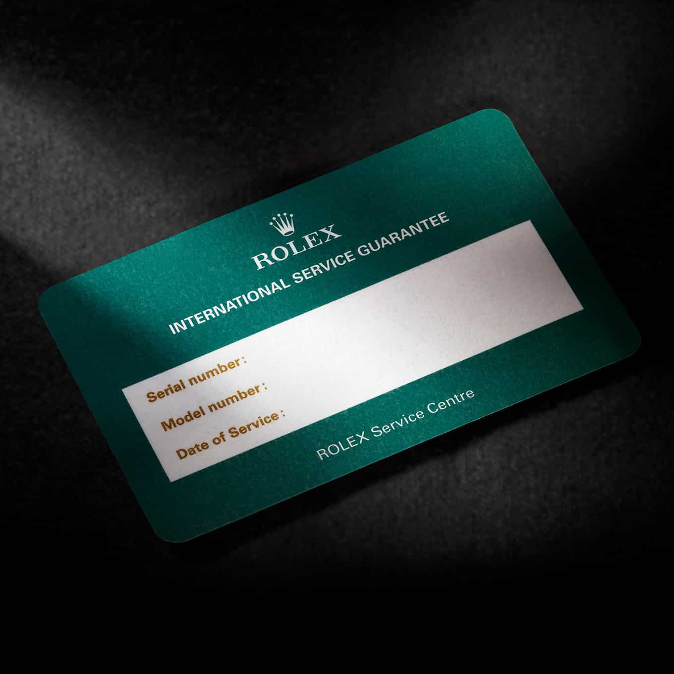 Rolex service guarantee card